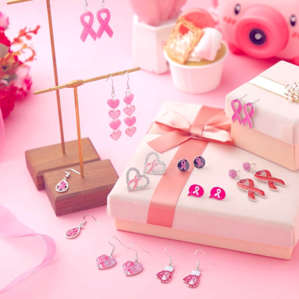 Breast Cancer Awareness.. Beautiful Earrings.. Pink for a Cause!